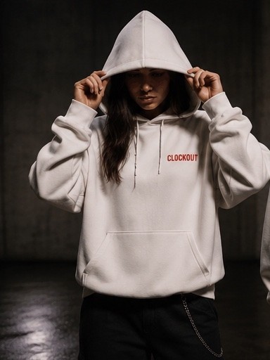WHITE BLUEPRINT HOODIE vista frontal