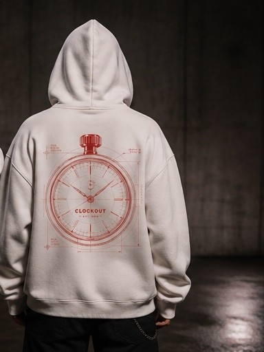 WHITE BLUEPRINT HOODIE espalda